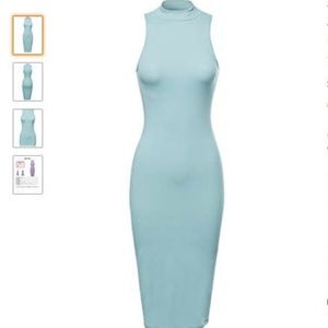 Body con midi dress high mock neck